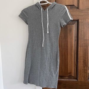 Size small gray midi dress with a hood